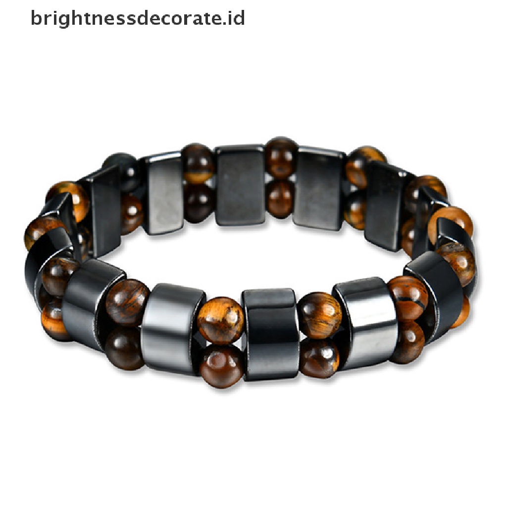 [Birth] Gelang Magnet Hitam Beads Terapi Batu Hematite Perawatan Kesehatan Perhiasan Penurunan Berat Badan [ID]