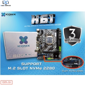 MOTHERBOARD ICONIX-H61 SLOT NVMe MOBO H61 NVME ICONIX H61 N-VME LGA 1155