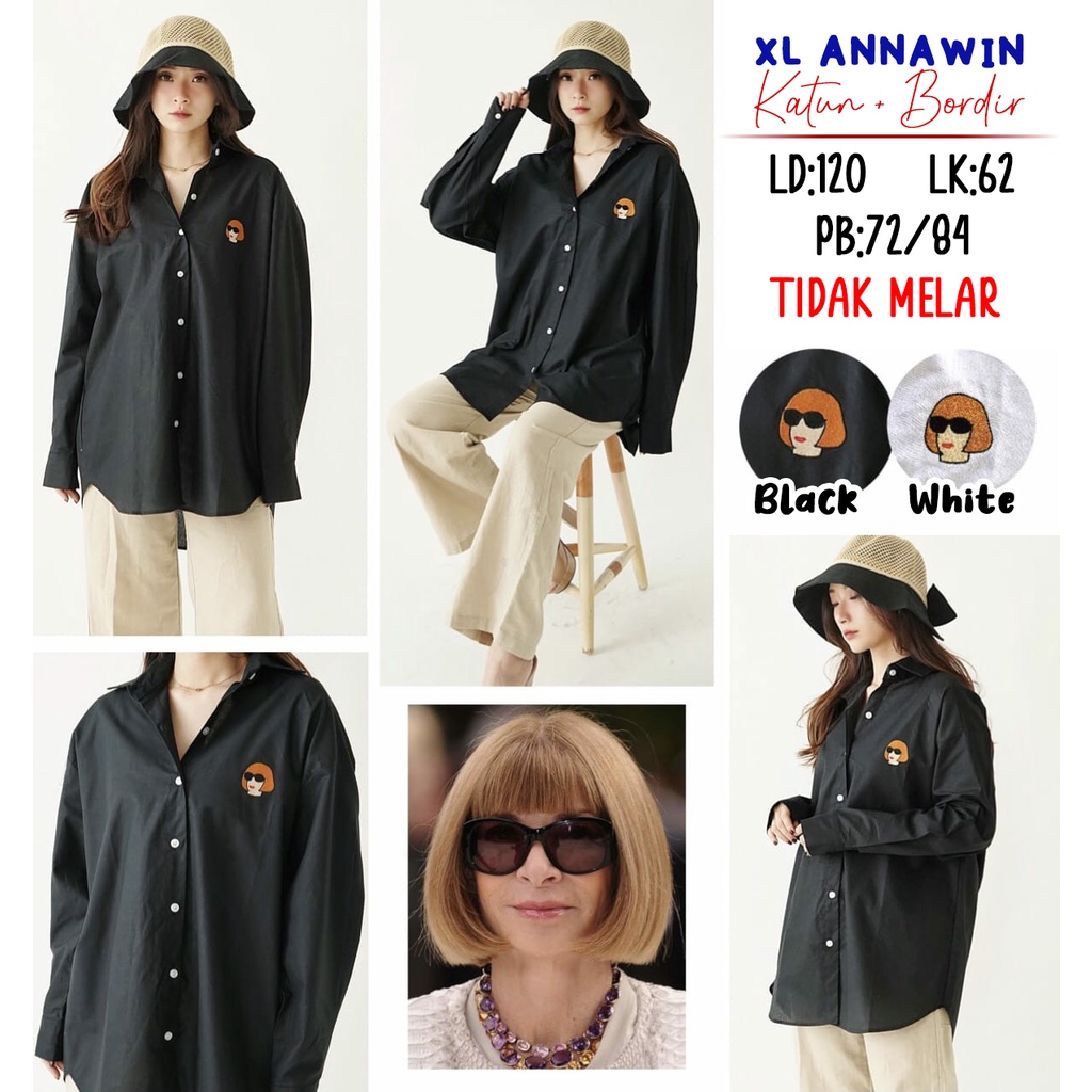 XL ANNAWIN XLARGE KEMEJA HEM BAJU WANITA BIGSIZE BIG SIZE JUMBO BESAR OVERSIZE OVERSIZED MURAH