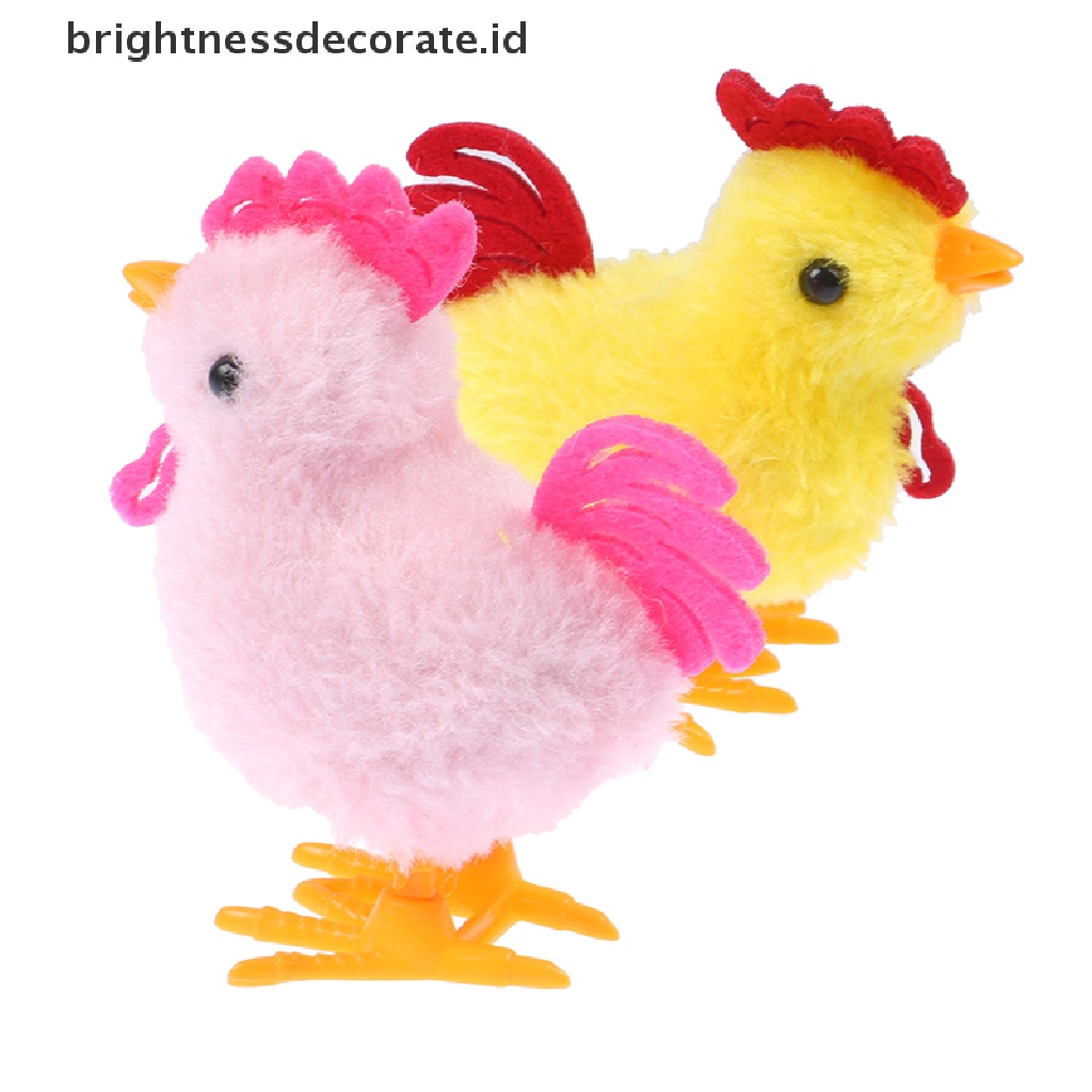 [Birth] Plush Wind Up Chicken Mainan Edukasi Anak Jarum Jam Jumping Walking Chicks Toys [ID]