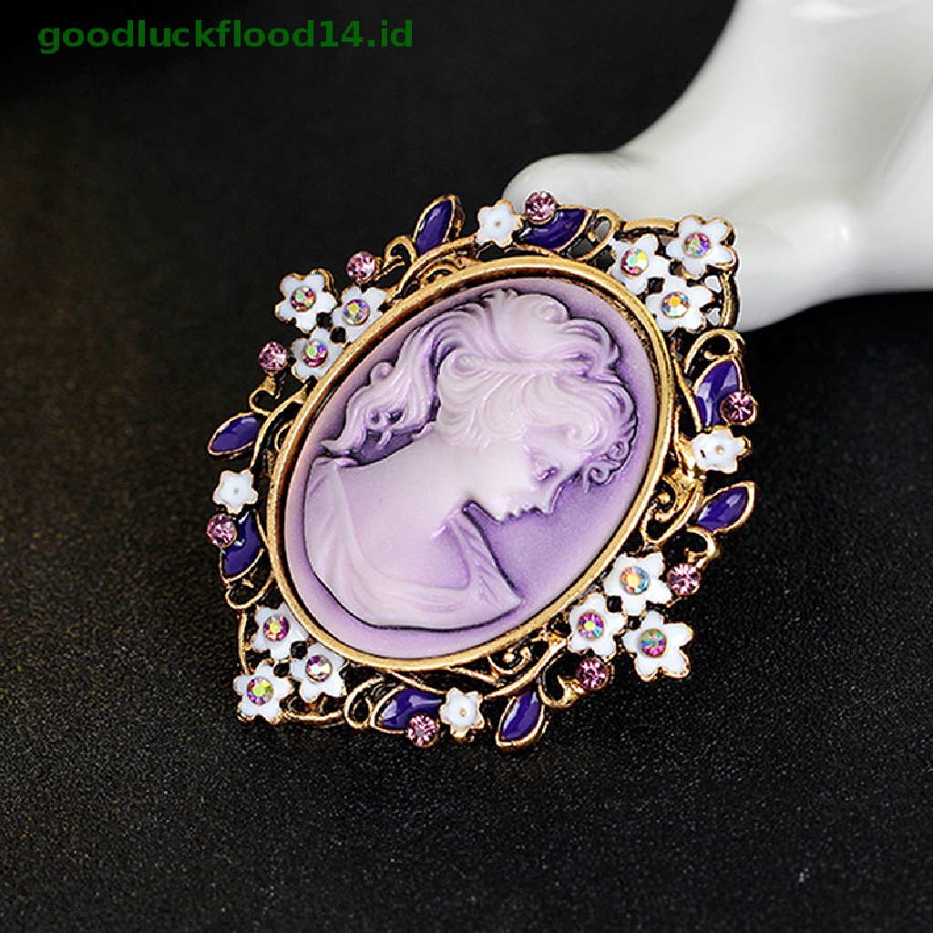 [GOOGFOUR] New Vintage Cameo Victorian Style crystal Pesta Pernikahan Wanita Liontin Bros Pin [TOP]