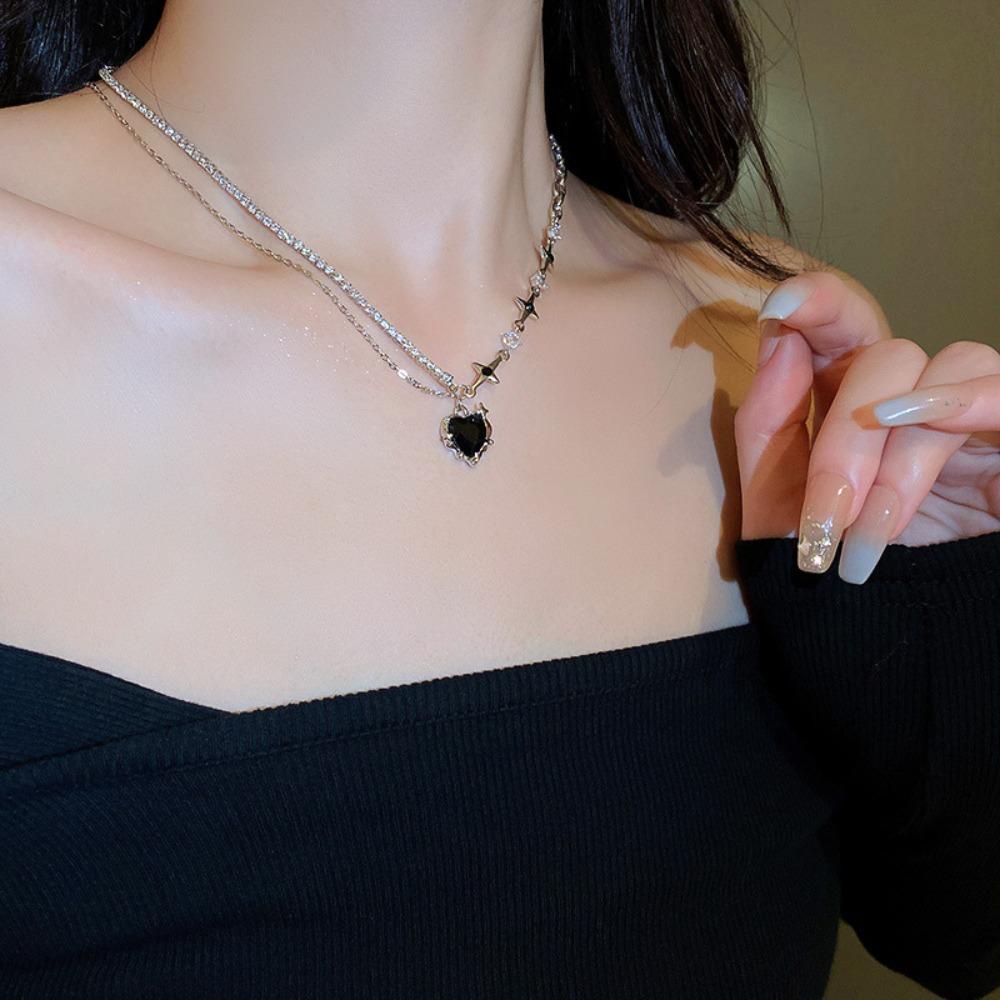 Mxbeauty Wanita Kalung Hadiah Ulang Tahun Bintang Menawan Perhiasan Pernikahan Manis Choker Kristal Klavikula Rantai