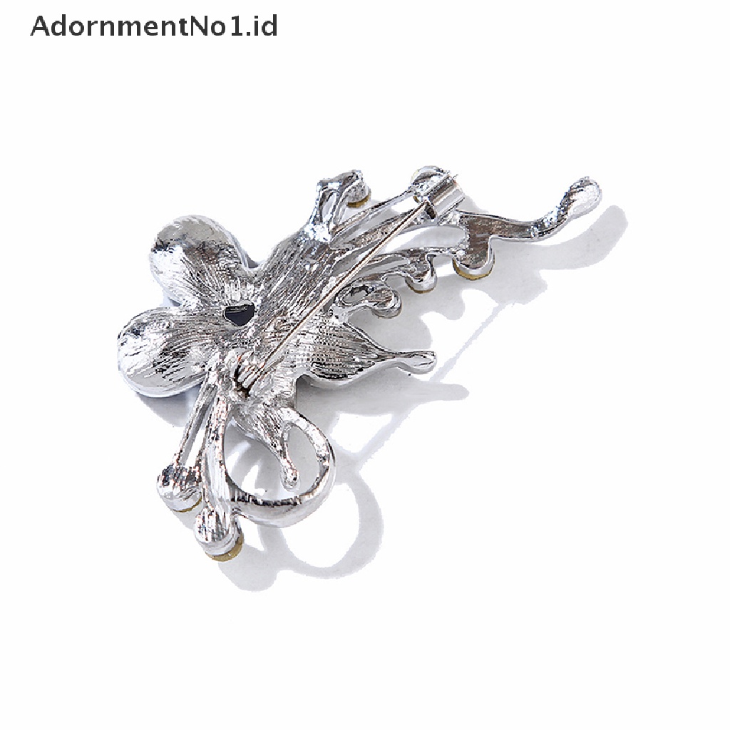 [AdornmentNo1] Kristal Berlian Bertabur Lima Kelopak Bunga Perhiasan Bros Wanita Brooch Pin [ID]