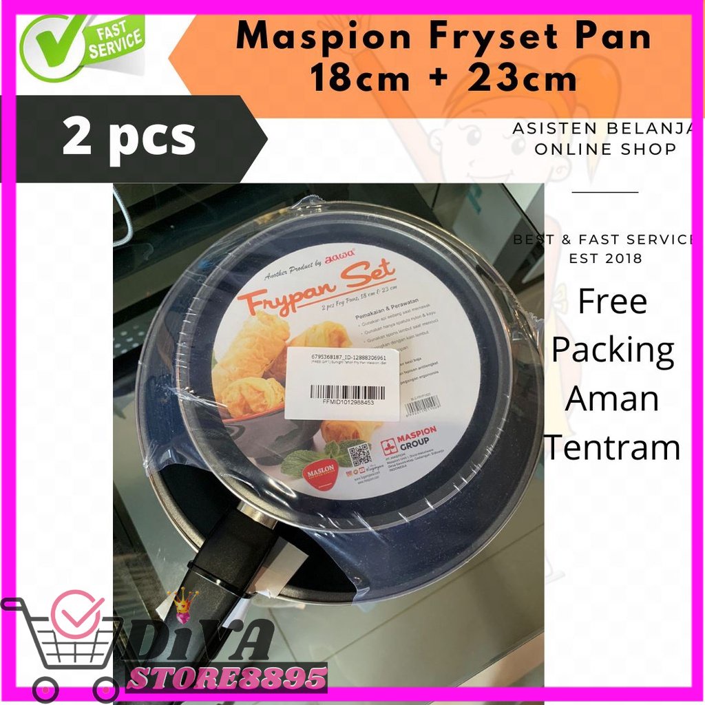 FRIPAN MASPION Teflon Maspion Anti Lengket Bundle 2pcs 18cm + 23cm Non Stick Fry Pan Penggorengan