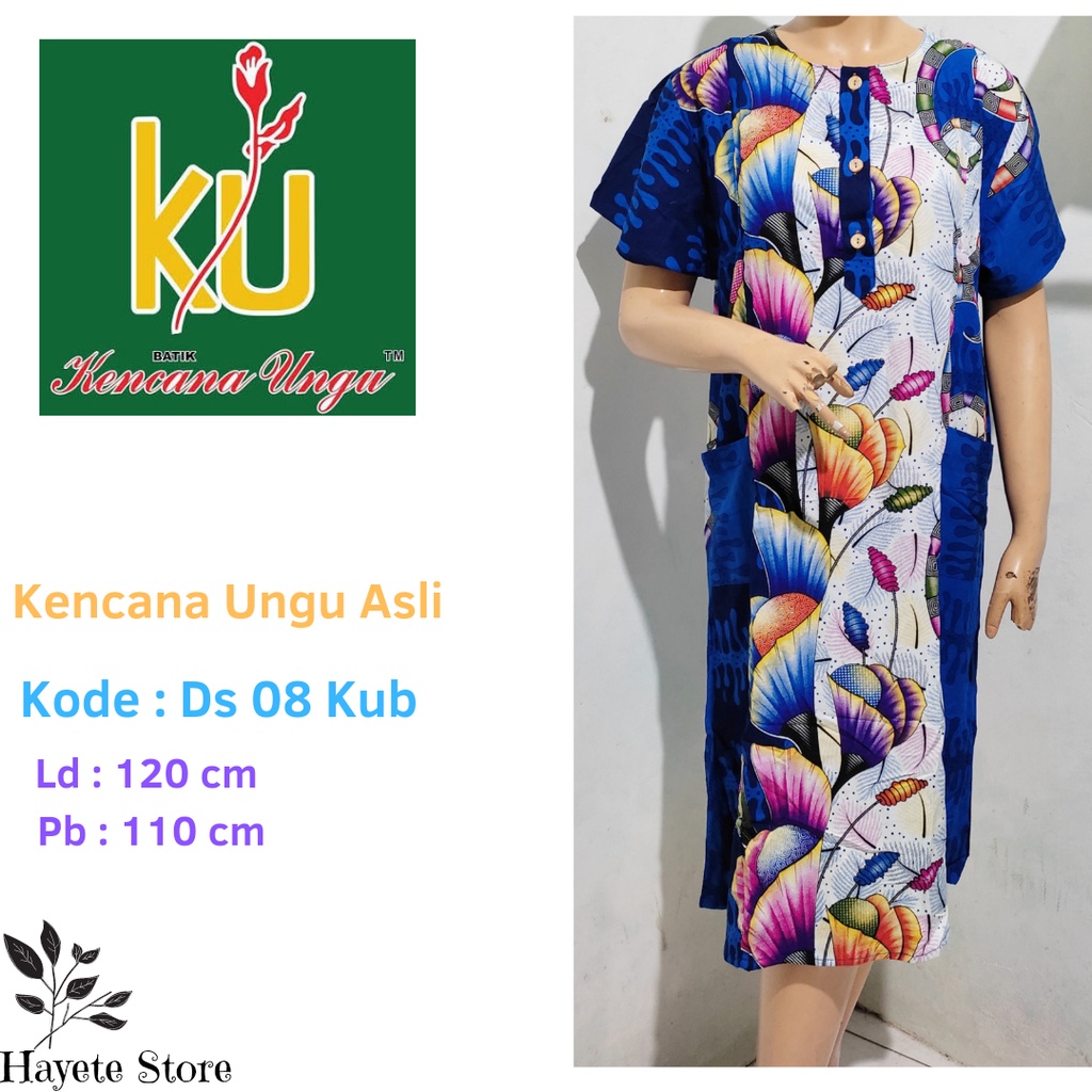 Daster Kencana Ungu Asli  Ds 04 / 08 Label Biru Ld 120 cm Busui Friendly