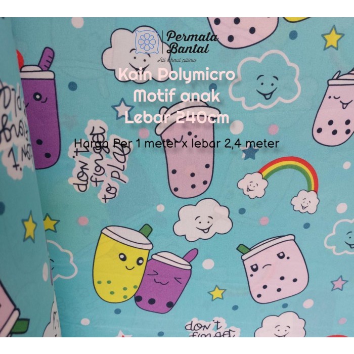 Kain Kain Katun Poly Micro Bahan Sprei Motif 1 Meter Lebar 240Cm