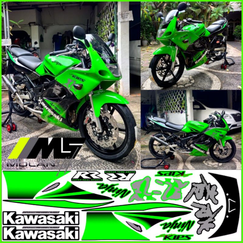 Sticker Striping Variasi Motif Ori Ninja Rr 150 Old 2010/2011 Hijau - Ninja Rr Old Gen 1 - Ninja Rr 