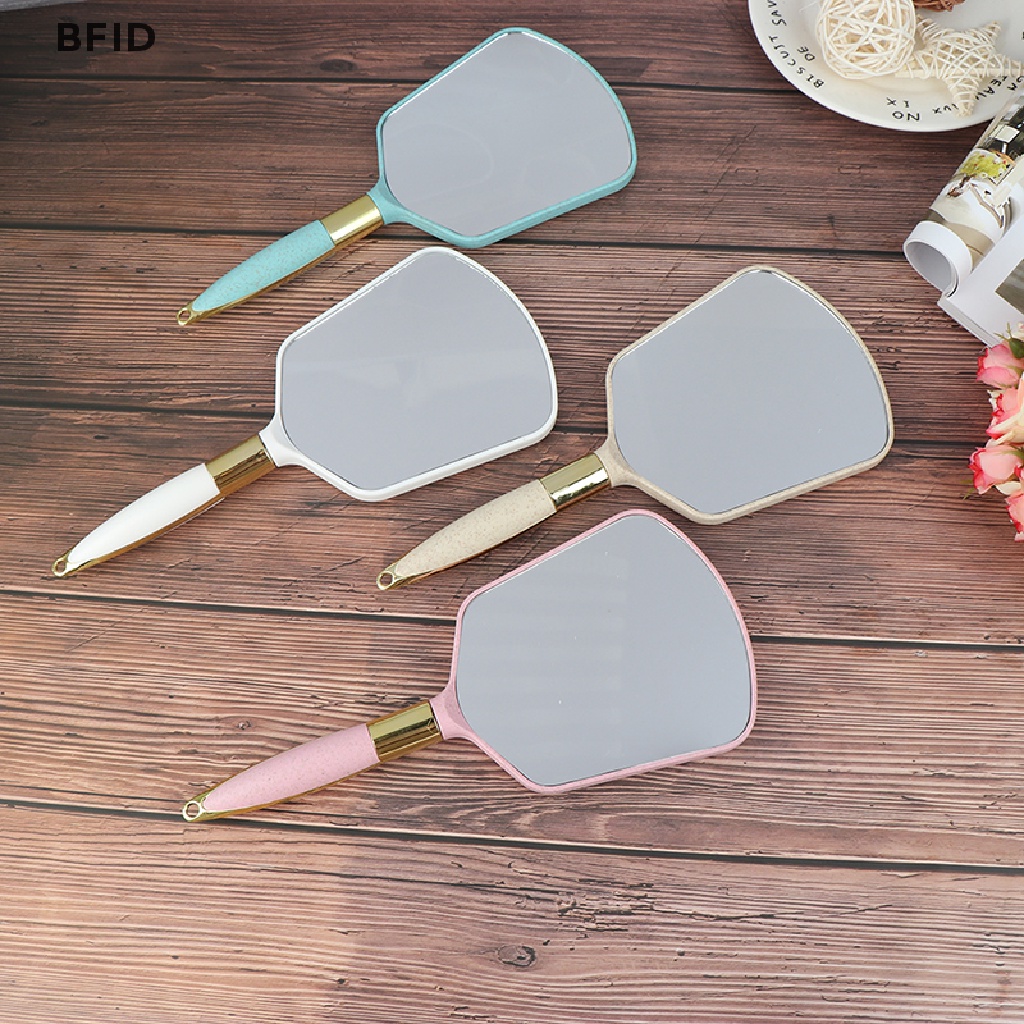 [BFID] Kaca Cermin Tangan Vintage Plastik Makeup Vanity Mirror Rectangle Pegang Cermin Kosmetik [ID]