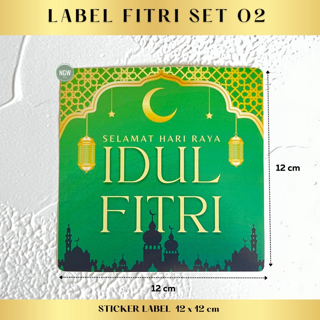 STICKER IDUL FITRI EID 2023 12 x 12 cm ecer satuan hampers