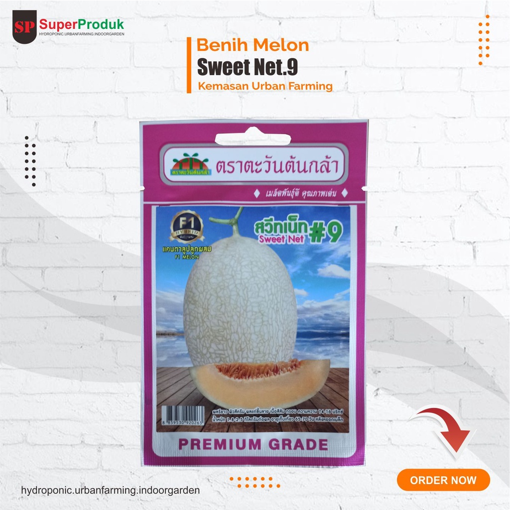 Benih Melon Sweet net.9 kemasan urban farming