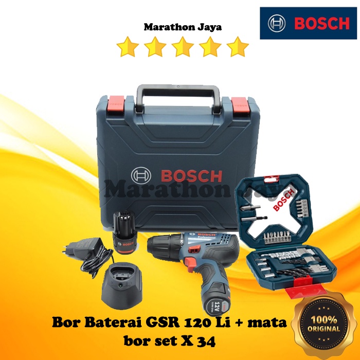 Bor Baterai BOSCH GSR 120 Li + mata bor set