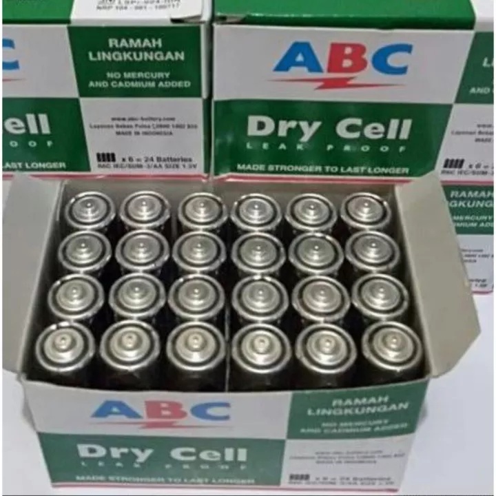 BATERAI UKURAN SEDANG AA HIJAU ABC