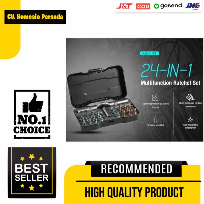 Mato Duka Kunci Ratchet Obeng Set 24 Kembang Bintang Torx Hex Motor Vespa