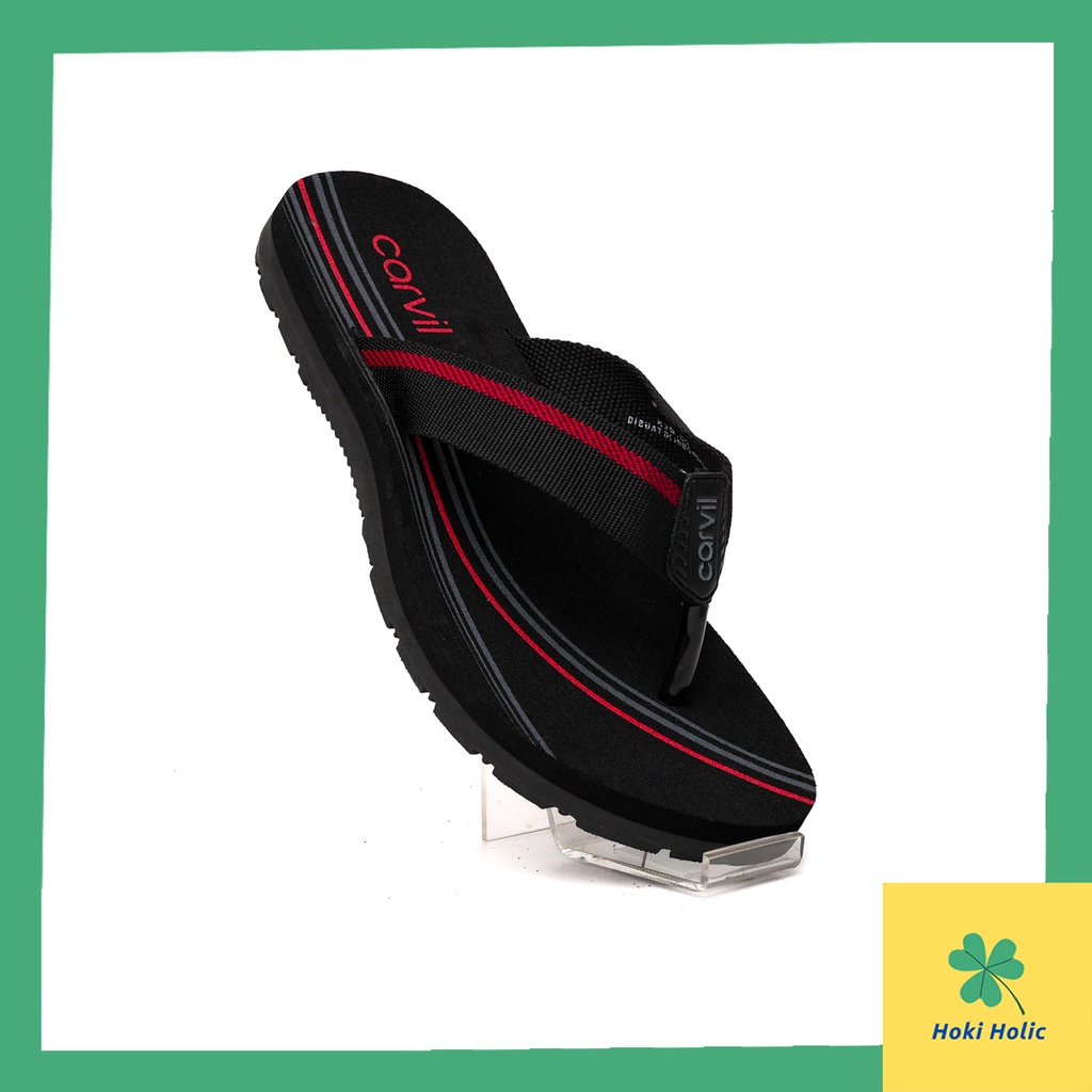 Sandal Carvil Hagen - Sandal Jepit Carvil Anti Slip TPR Rubber Hitam Coklat Abu-Abu Sendal Carvil