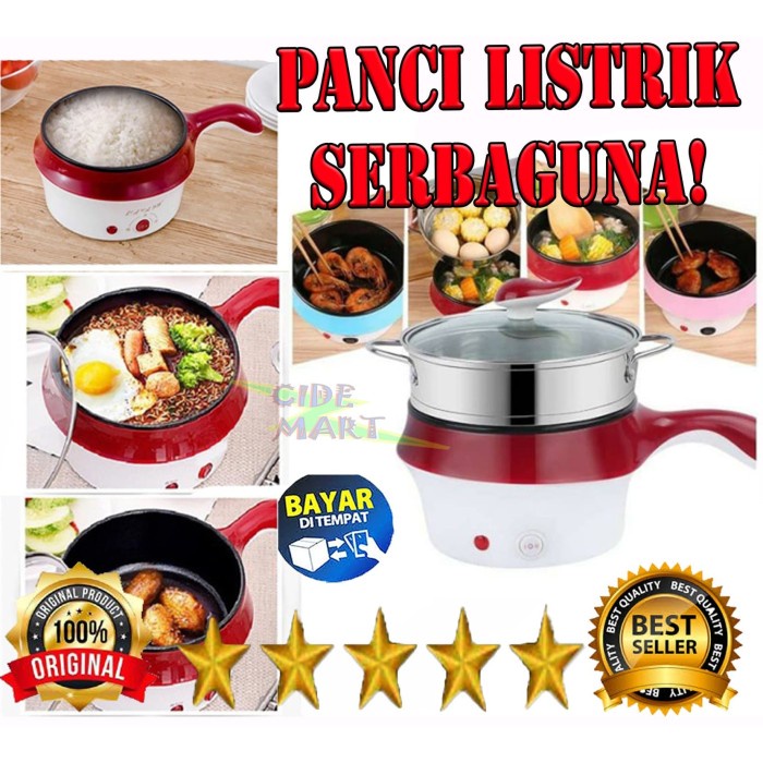 panci listrik PANCI LISTRIK ELEKTRIK PLUS STEAMER BISA KUKUS GORENG SERBAGUNA - RANDOM WARNA(K4M2) P