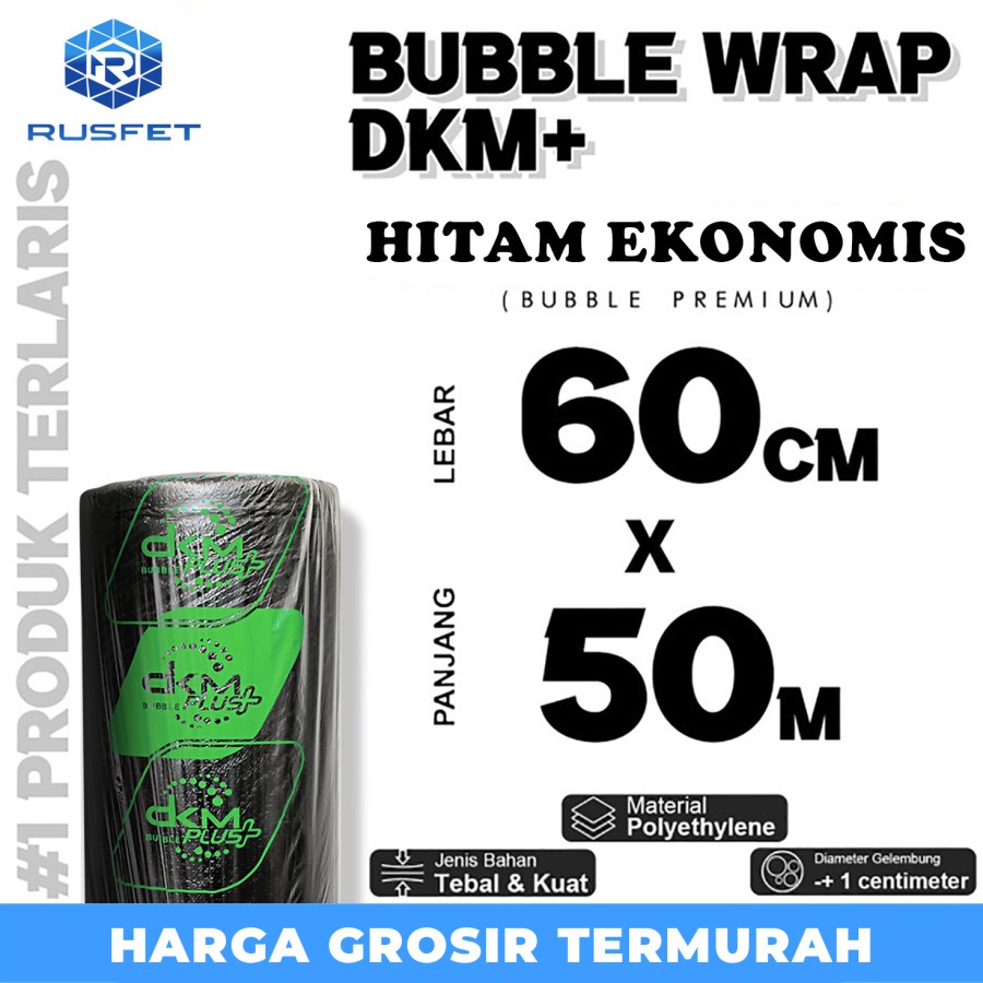 

Bubble Wrap Hitam Ekonomis 60cm x 50m DKM PLUS BUBBLEWRAP ROLL