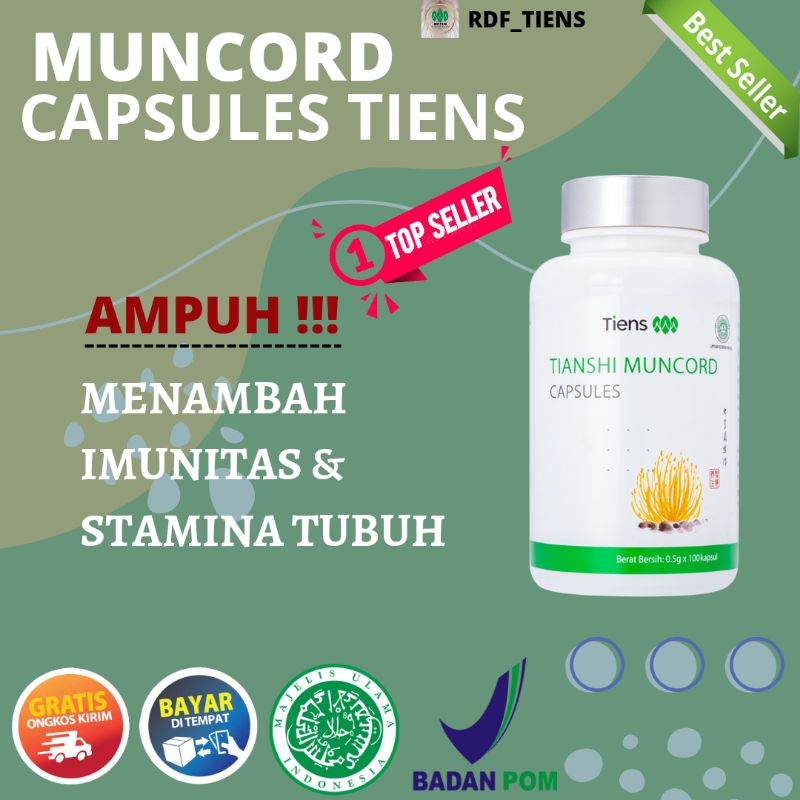 (ECERAN) MUNCORD CAPSULES ORIGINAL TIENS PER 1 KAPSUL CORDYCEPS MYCELLIUM