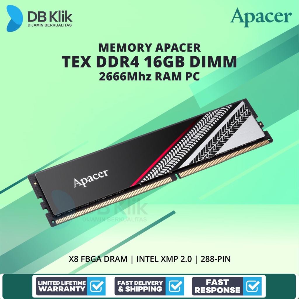 Memory RAM APACER TEX DDR4 16GB DIMM 2666Mhz 1x16GB - Apacer DDR4 16GB