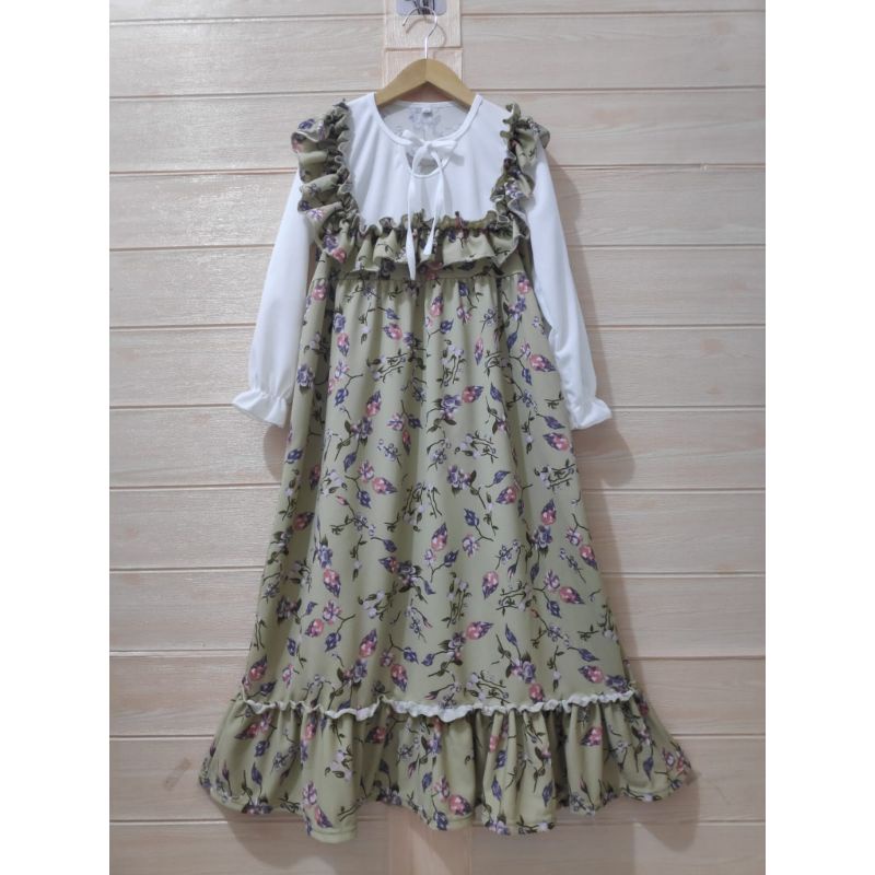 Gamis Anak Ruffle PitaMaxi Dress Anak Ruffle