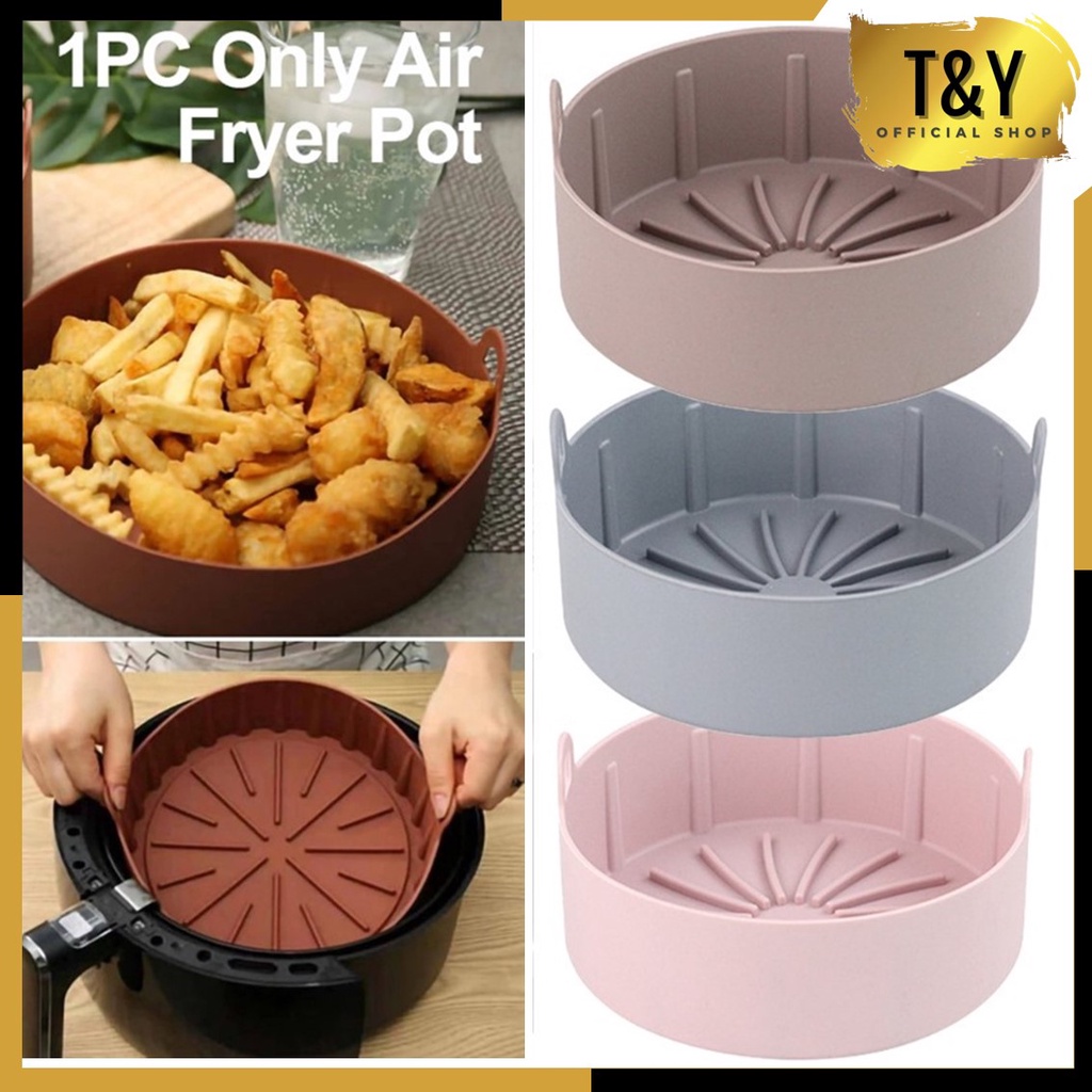 T&amp;Y Alas Airfryer Air Fryer Pot Silicon Anti Lengket 16cm Wadah Baking Sililon Tahan Minyak Reuseable Murah