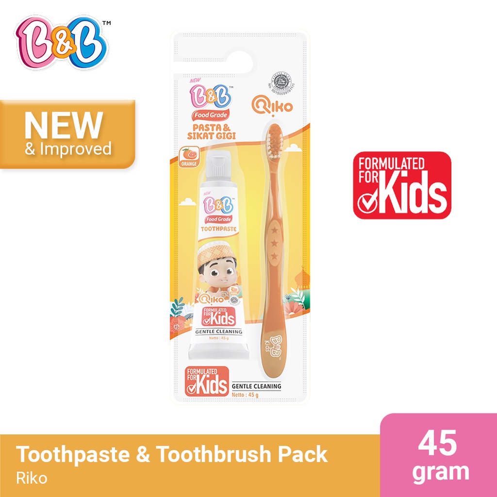 Jual B&B Toothpaste & Toothbrush Riko Pack 45gr | Shopee Indonesia