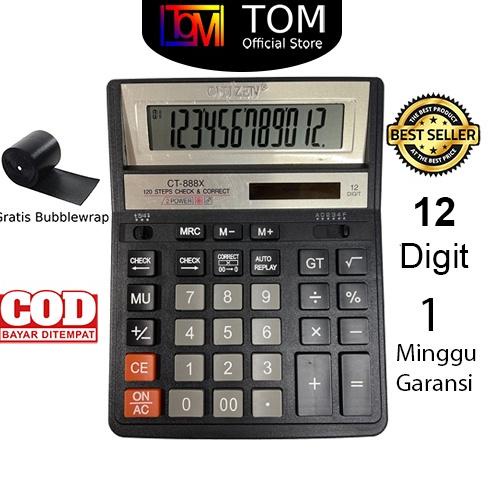 

[GRF7A4681] Kalkulator CT-888X 12 Digit - Calculator Check Dual 2 Power