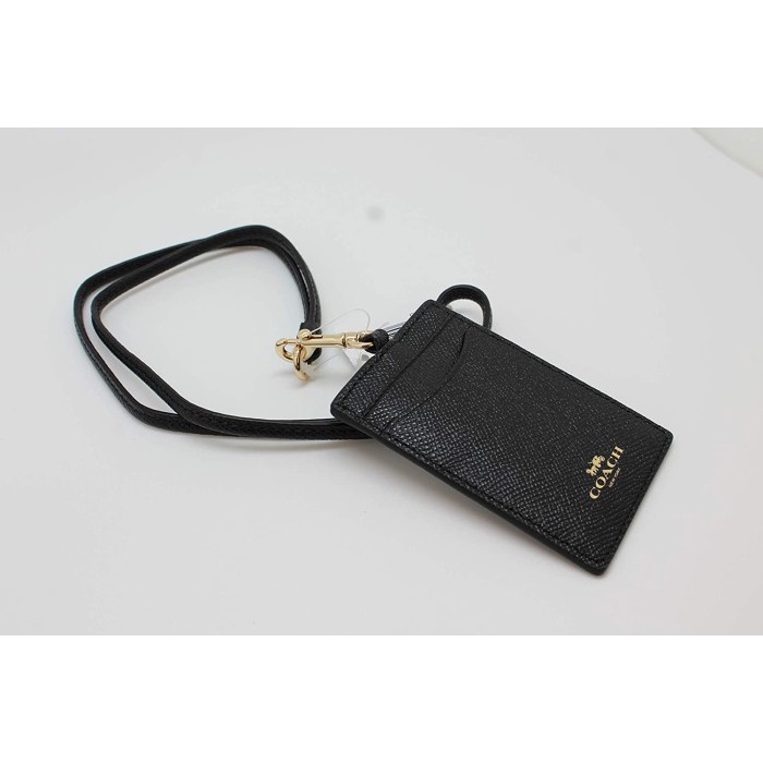 

Yar Coach Id Lanyard In Black Signature Canvas 100% Authentic!