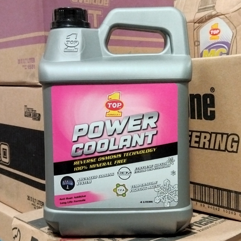 RADIATOR COOLANT / CAIRAN RADIATOR TOP 1 / TOP1 / TOP ONE POWER COOLANT 4 LITER MERAH MUDA / PINK