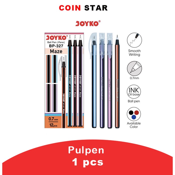 

1 PCS Pulpen joyko ballpoint alat tulis kantor warna hitam bolpoin / bolpen / maze