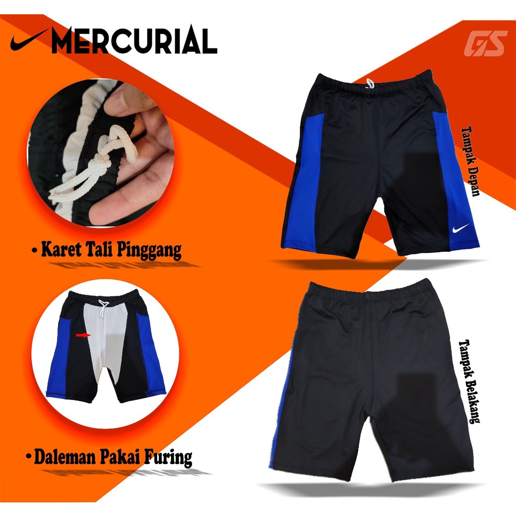 Celana Pendek Ketat Olahraga Sepak Bola Pria Dewasa Pinggang Karet Tali Daleman Pakai Furing