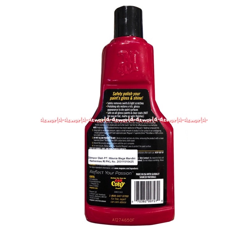 Meguiar's Polishing Compound 473ml Menghilangkan Goresan Halus atau Melingkar Pada Cat Mobil Meguaiars Clear Great Compounds Car