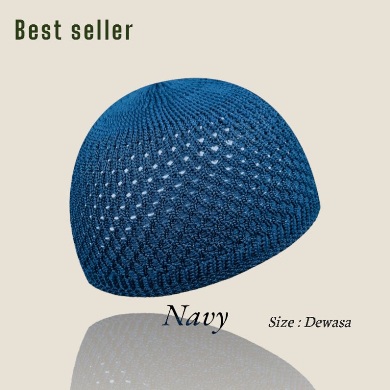 Peci rajut dewasa / peci rajut polos / peci haji / kopiah haji / peci tebal elastis / peci murah / p
