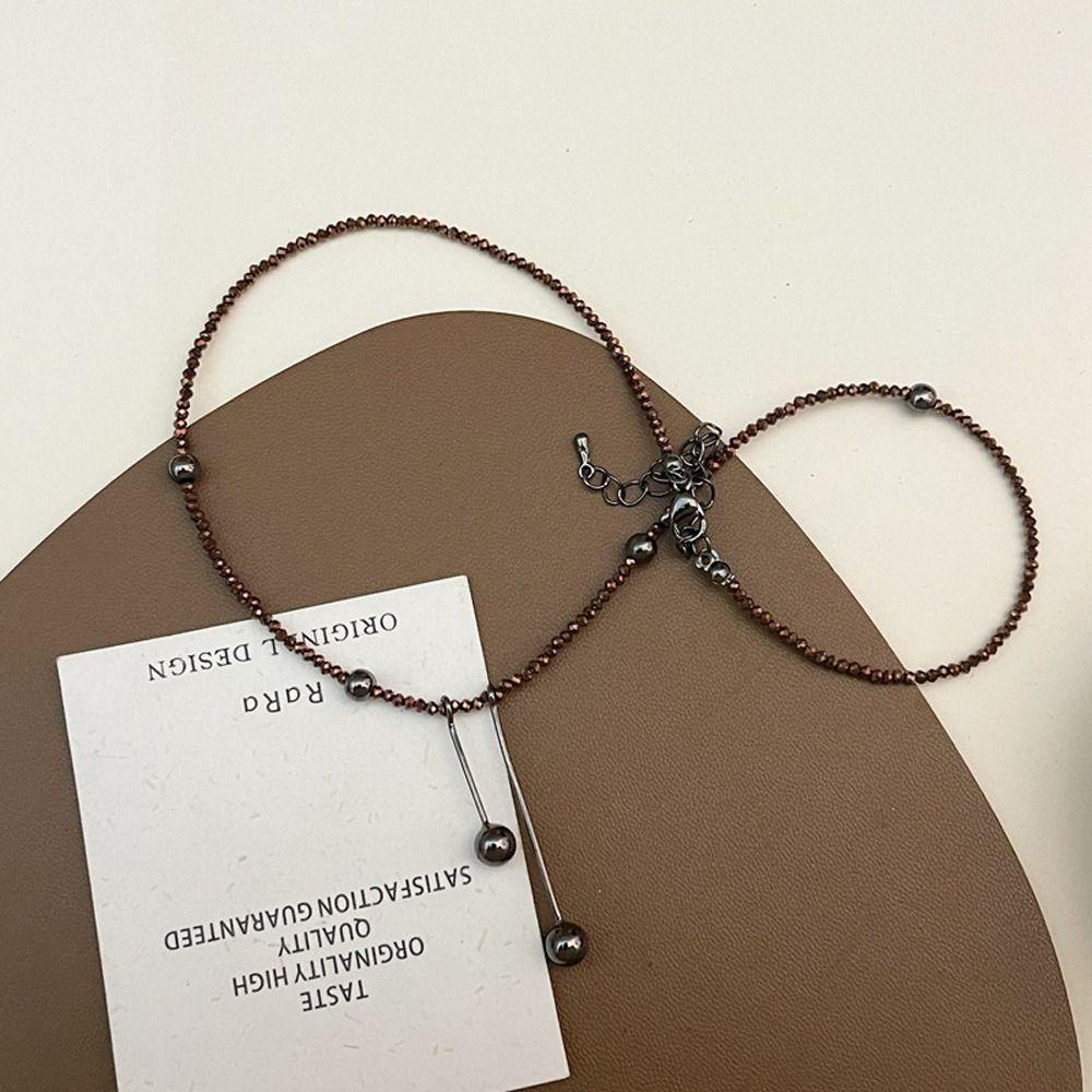 Mxbeauty Y2K Wanita Kalung Fashion Manis Halus Rantai Klavikula Buatan Kristal Niche Desain Gadis Hadiah Tembaga Sweater Rantai