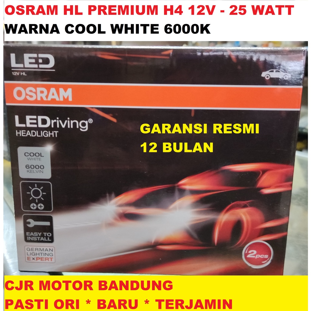 Lampu Depan Mobil LED H4 25 Watt Putih Head Light OSRAM PREMIUM 6000K
