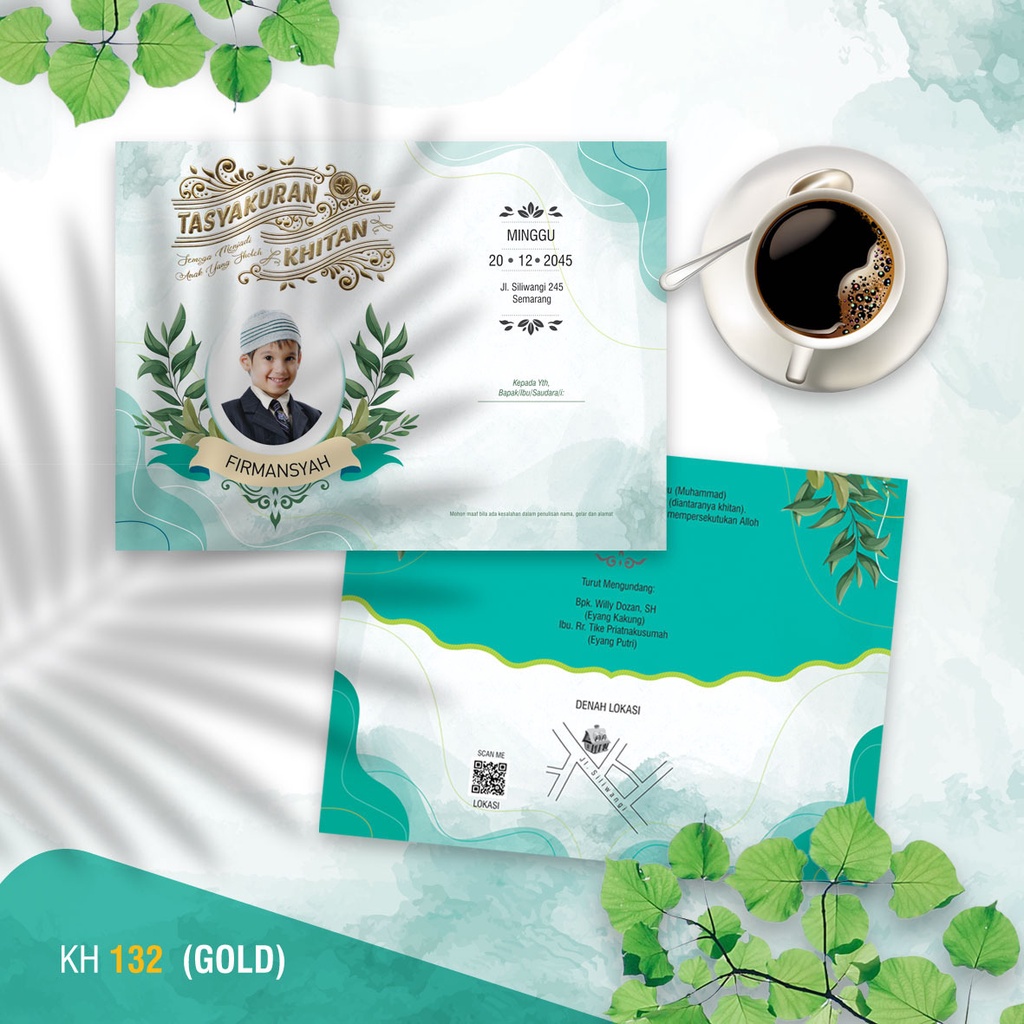 New KHITAN (KH 132 Gold) Blanko Undangan | Undangan Murah | Blangko Undangan
