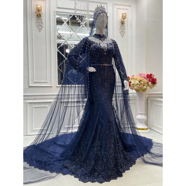 GAUN PENGANTIN SLIM DUYUNG BERKOR NOTIF TERBARU//KEBAYA WEDDING DRESS MUSLIM //BAJU PENGANTIN MEWAH FULL PAYET //GAUN PENGATEN MODERN MASSA KINI
