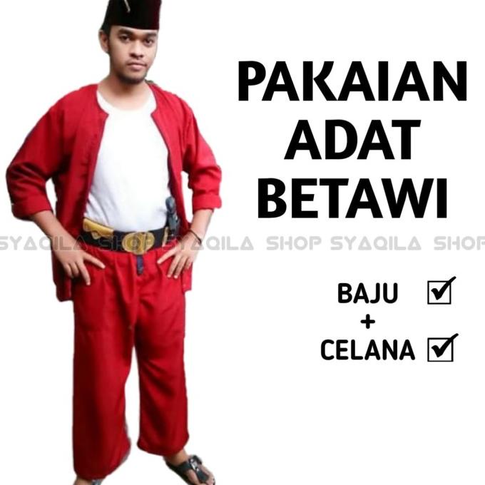Pakaian Adat Betawi Setelan Atasan Dan Celana Pangsi