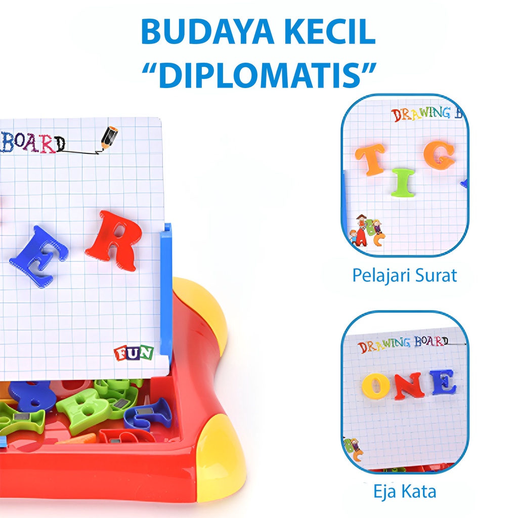 Drawing Board Magnetic Mainan Edukasi Anak | Mainan Menggambar Anak | Hadiah Ulang Tahun Anak Cowok