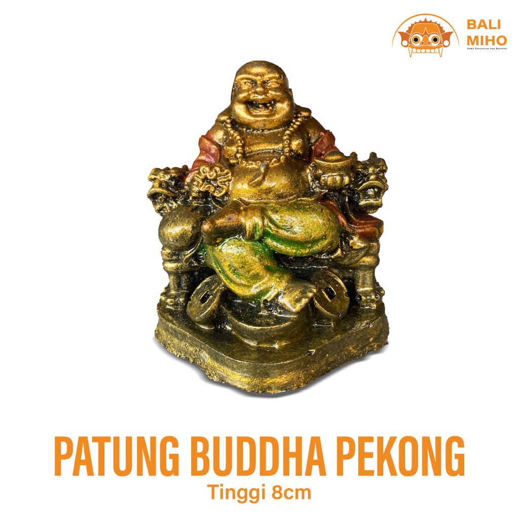 Buddha pekong duduk 8 cm - Budha maitreya - happy budha - Miniatur Buddha - Patung  Buddha Pekong - 