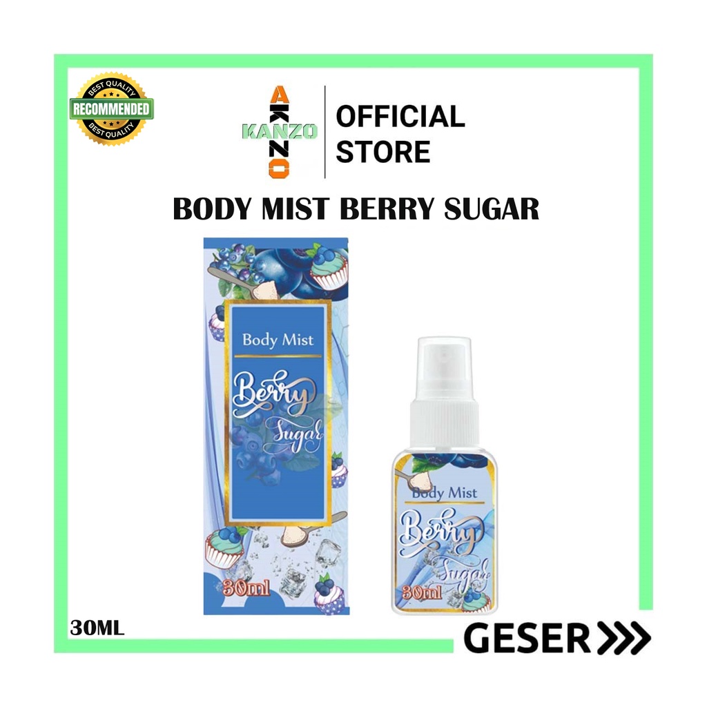 Kanzo - Parfum Body Mist Berry Sugar 30ml Premium / Body Mist Berry Sugar 30ml / Parfum Wanita Wangi Tahan Lama