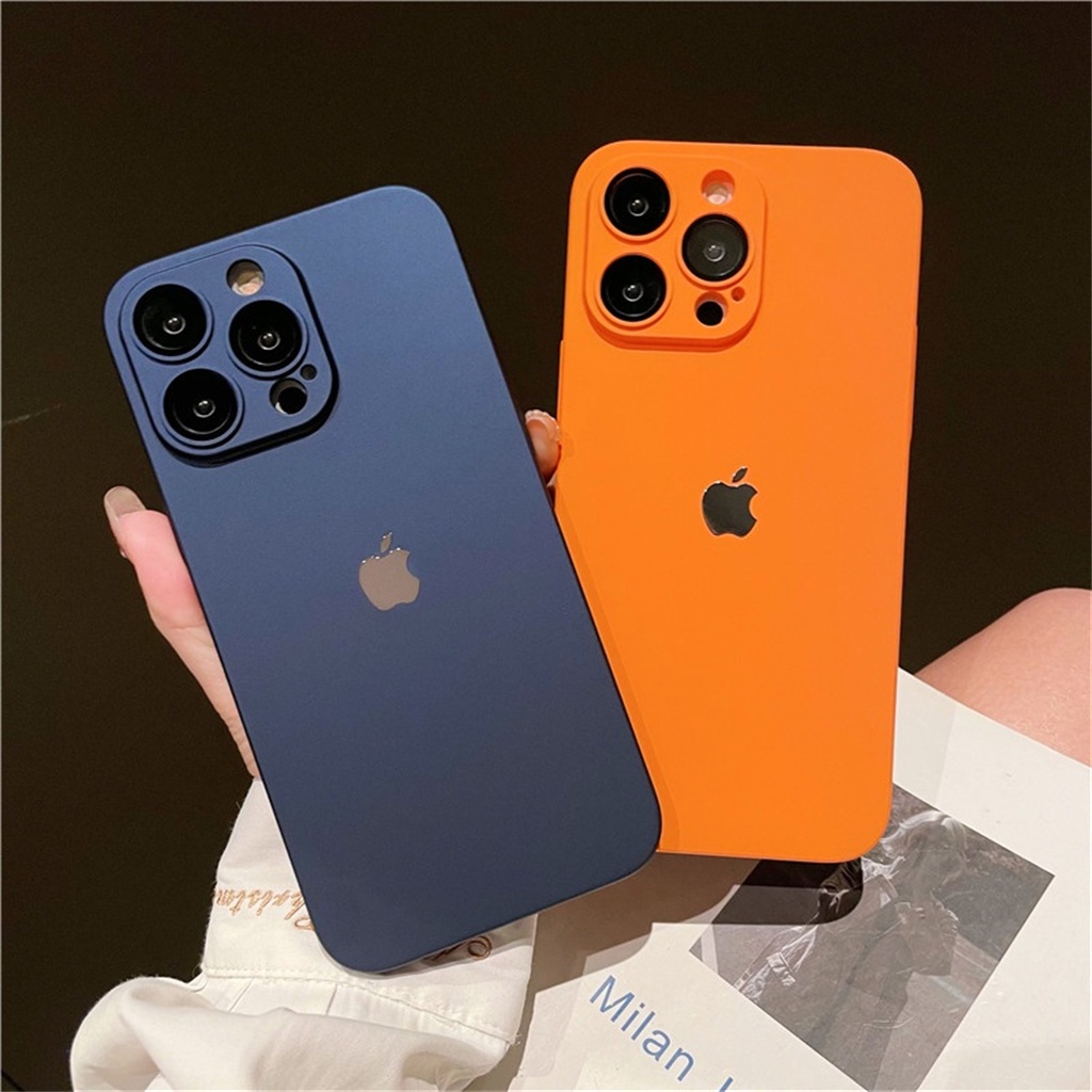 Casing shock Keras+Pelindung Kamera Lensa case iPhone 14 Pro Max Plus Casing Iphone13 11 12 Pro Max Premium Mewah Ungu Dengan logo metal Apple Casing Pelindung Debu Tertutup Penuh