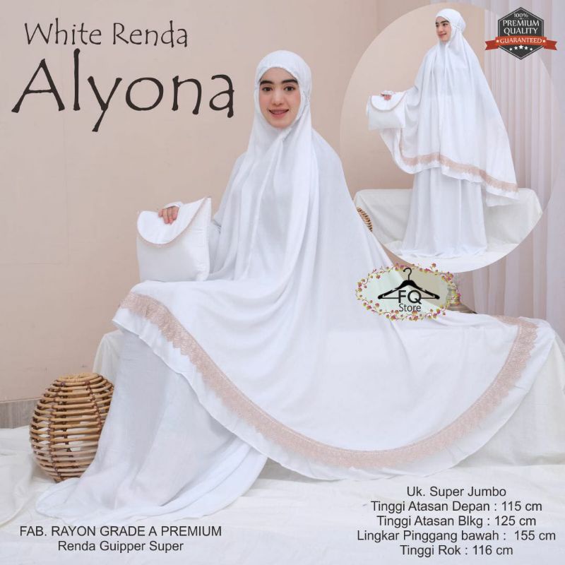 MUKENA PUTIH SETELAN / MUKENA TERUSAN  DEWASA