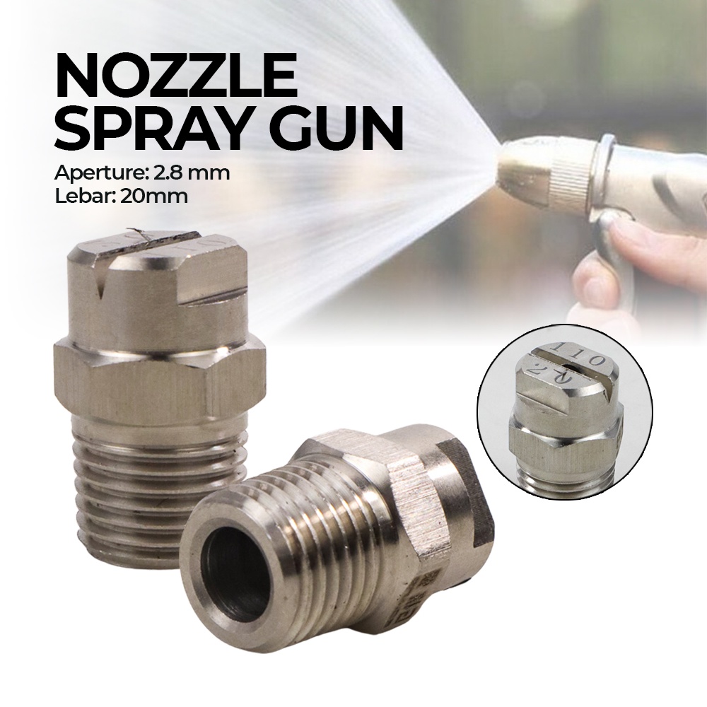 MX Nozzle Spray Gun Cuci Mobil Stainless Steel 110 Derajat Aperture 2.8 mm - MX1 - No Color