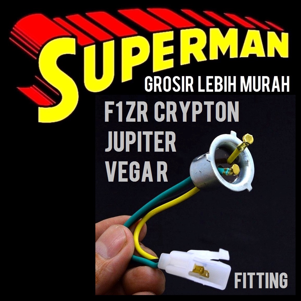 FITTING F1ZR KUALITAS ASLI fiting lampu depan fizr jupiter z vega r crypton socket soket cop holder 