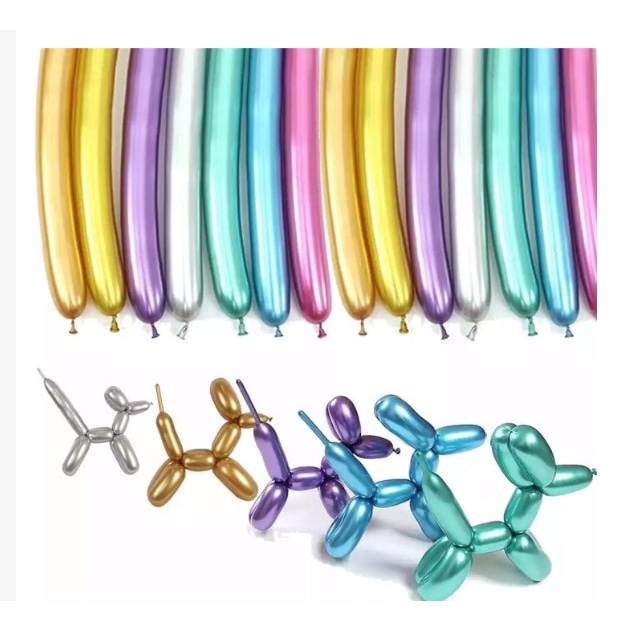 Balon Latex Twist Chrome / Pentil Chrome / Balon Cacing Chrome 1 pcs