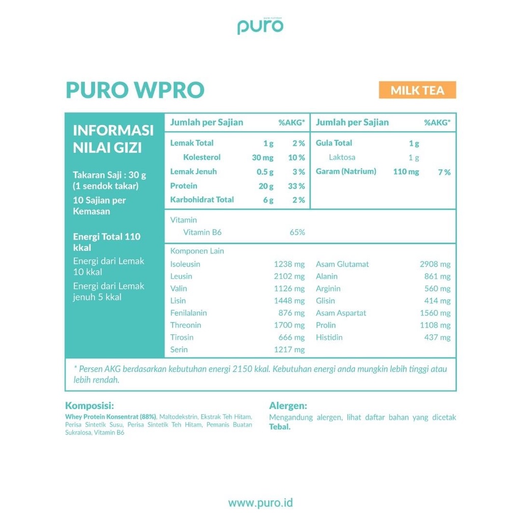 Puro WPRO 300 gram Whey Protein Concentrate