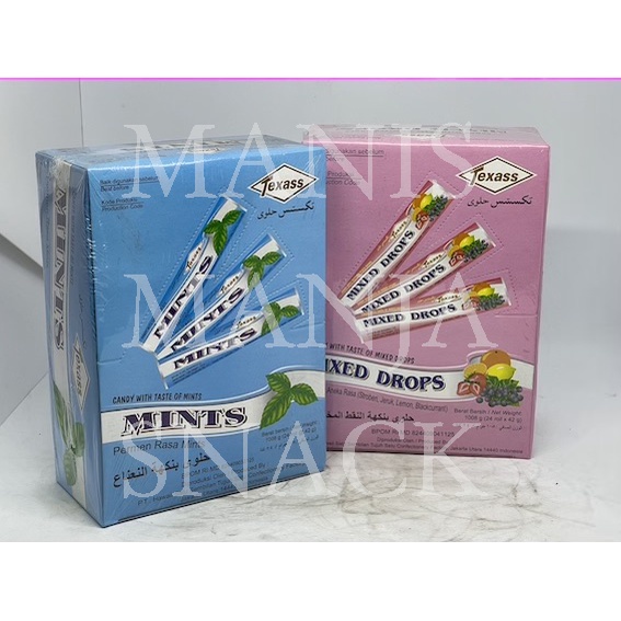 

Permen Aneka Rasa Candy Mints Mixed Drops Texass Roll isi 24 rolls x 42gr