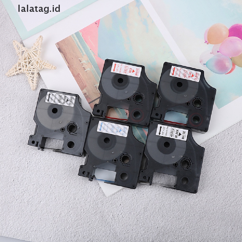 [lalatag] Kompatibel Untuk DYMO 12mm D1 Black on Colors Label Tape 1per2 ''Isi Ulang LabelManager [ID]