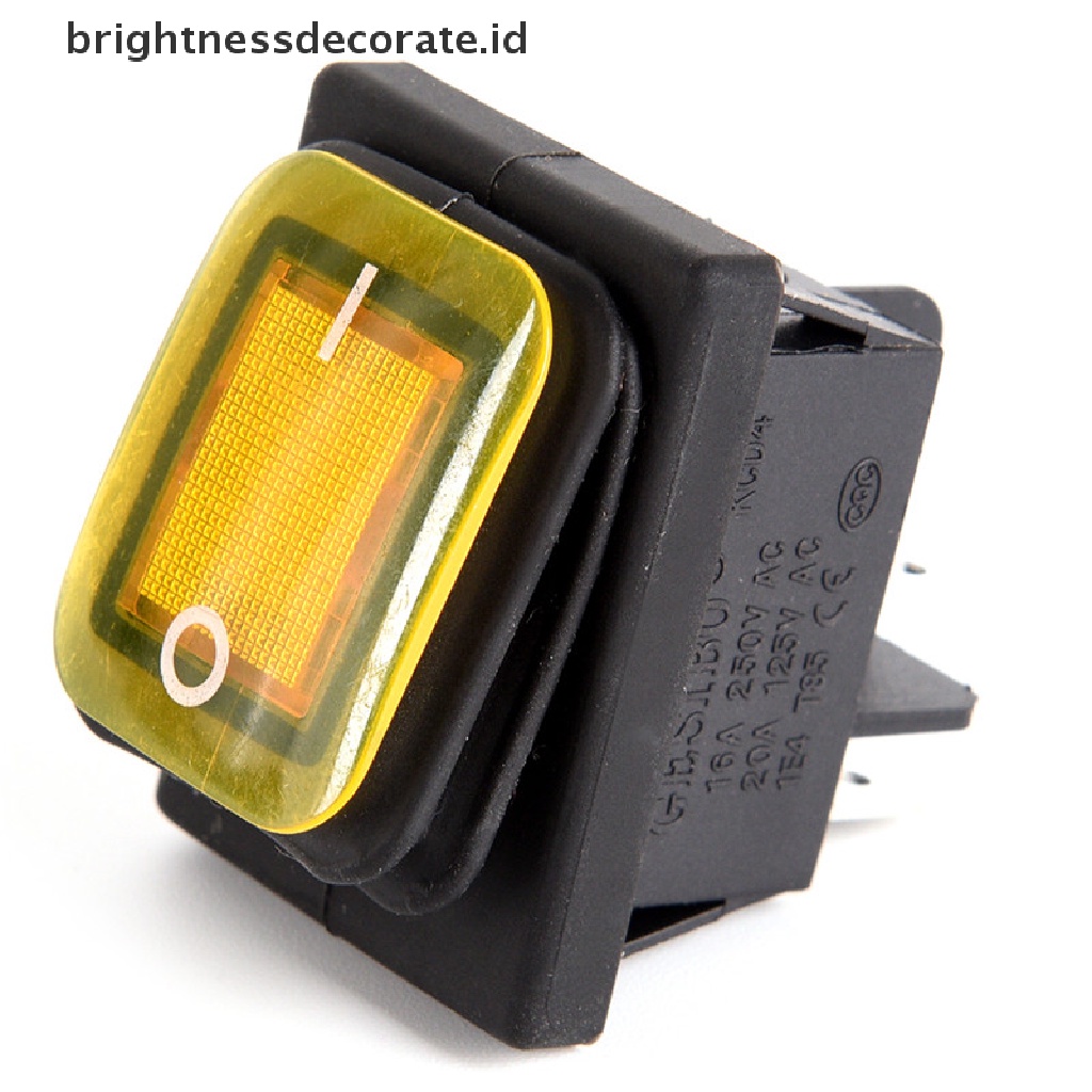 [Birth] Saklar Toggle Rocker LED 4pin 12V Anti Air Momentary Car Boat Marine On-off [ID]