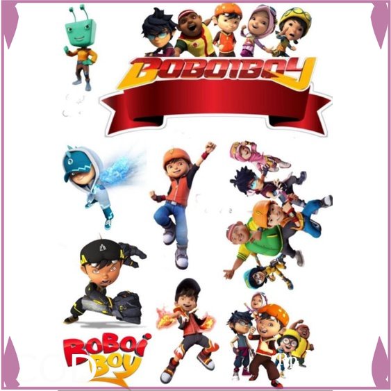 Topper cake karakter boboiboy  baner kue ultah Toko_Renata